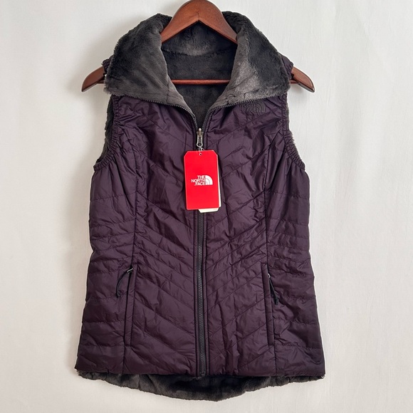 The North Face Mossbud Women Insulated Reversible Vest Jacket Purple Small NWT - Picture 1 of 13